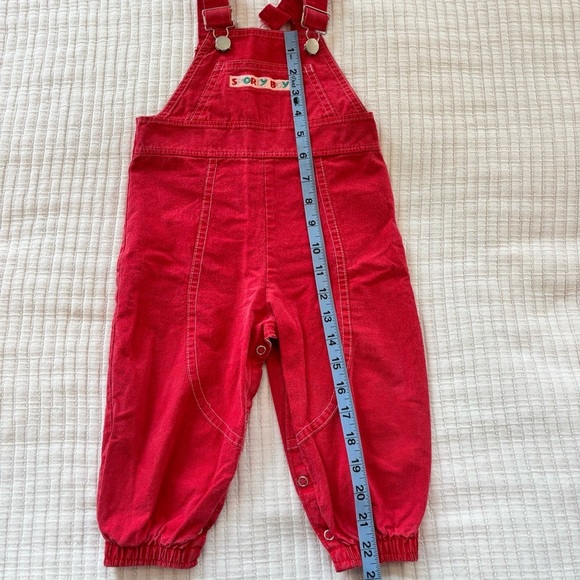 Buster Brown Vintage "Sporty Boy" Red Bib Overalls Size 18 month Made in U.S.A - Picture 10 of 11